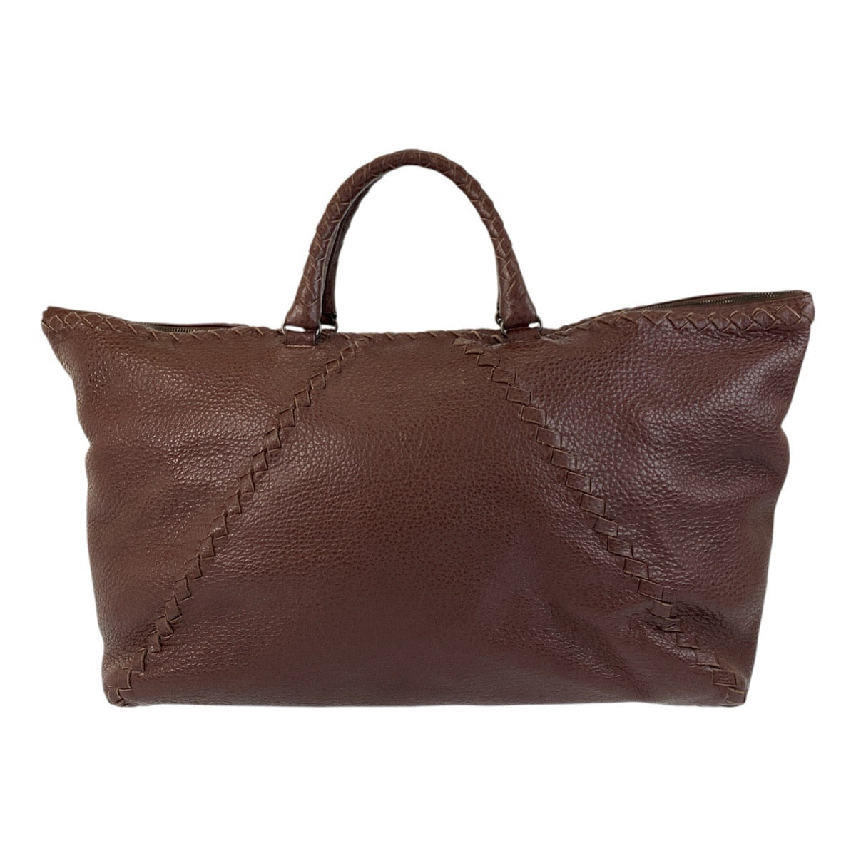 17353
BOTTEGAVENETA ボッテガヴェネタ イントレチャート ブラウン レザー トートバッグ ハンドバッグ メンズ ABP75