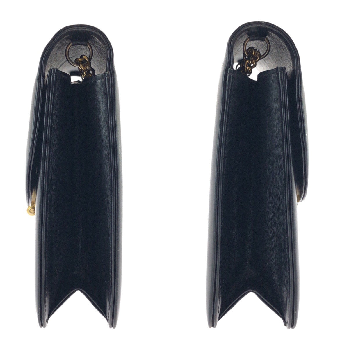 17354
Dior ディオール ヴィンテージ ブラック 黒 ゴールド金具 レザー ショルダーバッグ クラッチバッグ  レディース