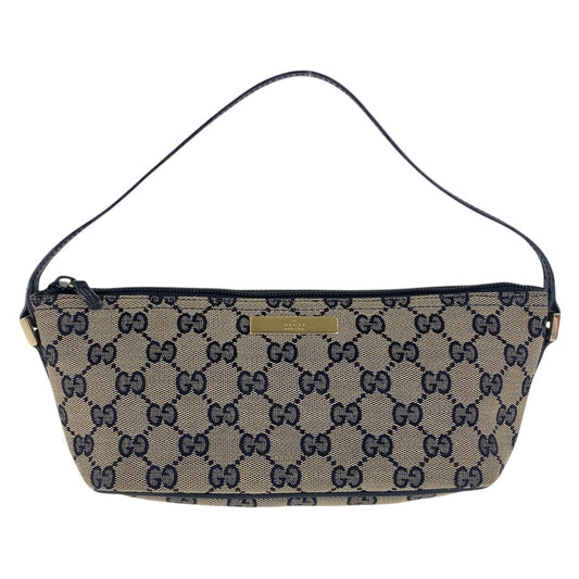 17355
GUCCI グッチ ブラック ゴールド金具 GGキャンバス / レザー 039 1103 ハンドバッグ アクセサリーポーチ  レディース A39