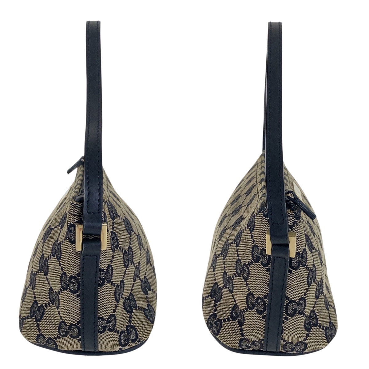 17355
GUCCI グッチ ブラック ゴールド金具 GGキャンバス / レザー 039 1103 ハンドバッグ アクセサリーポーチ  レディース A39