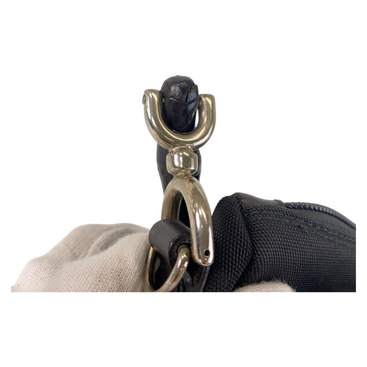 17356
GUCCI グッチ バンブー ブラック 黒 シルバー金具 ナイロン / バンブー 000 0509 ハンドバッグ  レディース ABP16