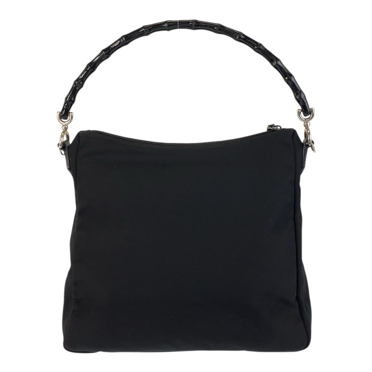 17356
GUCCI グッチ バンブー ブラック 黒 シルバー金具 ナイロン / バンブー 000 0509 ハンドバッグ  レディース ABP16
