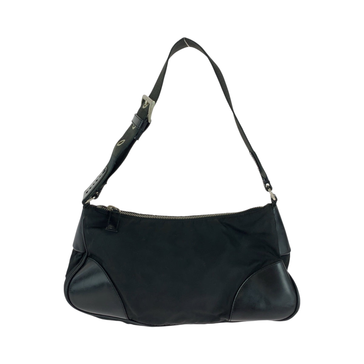 17358
PRADA プラダ テスート 三角ロゴプレート ブラック 黒 シルバー金具 ナイロン BR0449 ワンショルダーバッグ ハンドバッグ レディース AB
