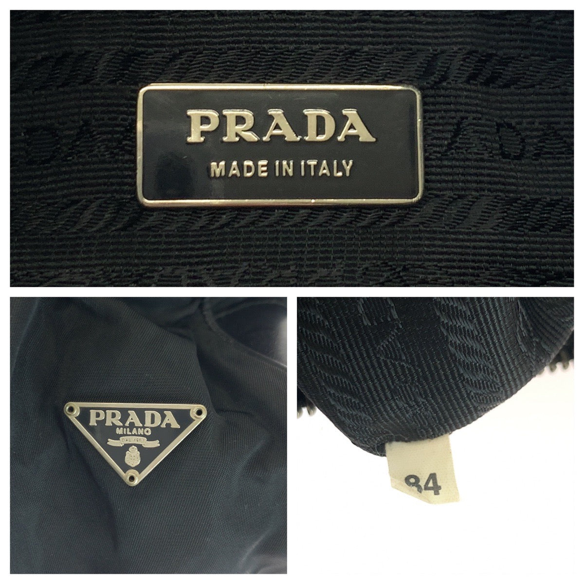 17358
PRADA プラダ テスート 三角ロゴプレート ブラック 黒 シルバー金具 ナイロン BR0449 ワンショルダーバッグ ハンドバッグ レディース AB