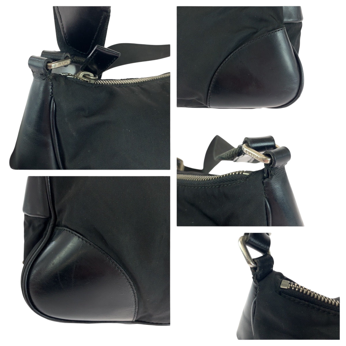 17358
PRADA プラダ テスート 三角ロゴプレート ブラック 黒 シルバー金具 ナイロン BR0449 ワンショルダーバッグ ハンドバッグ レディース AB