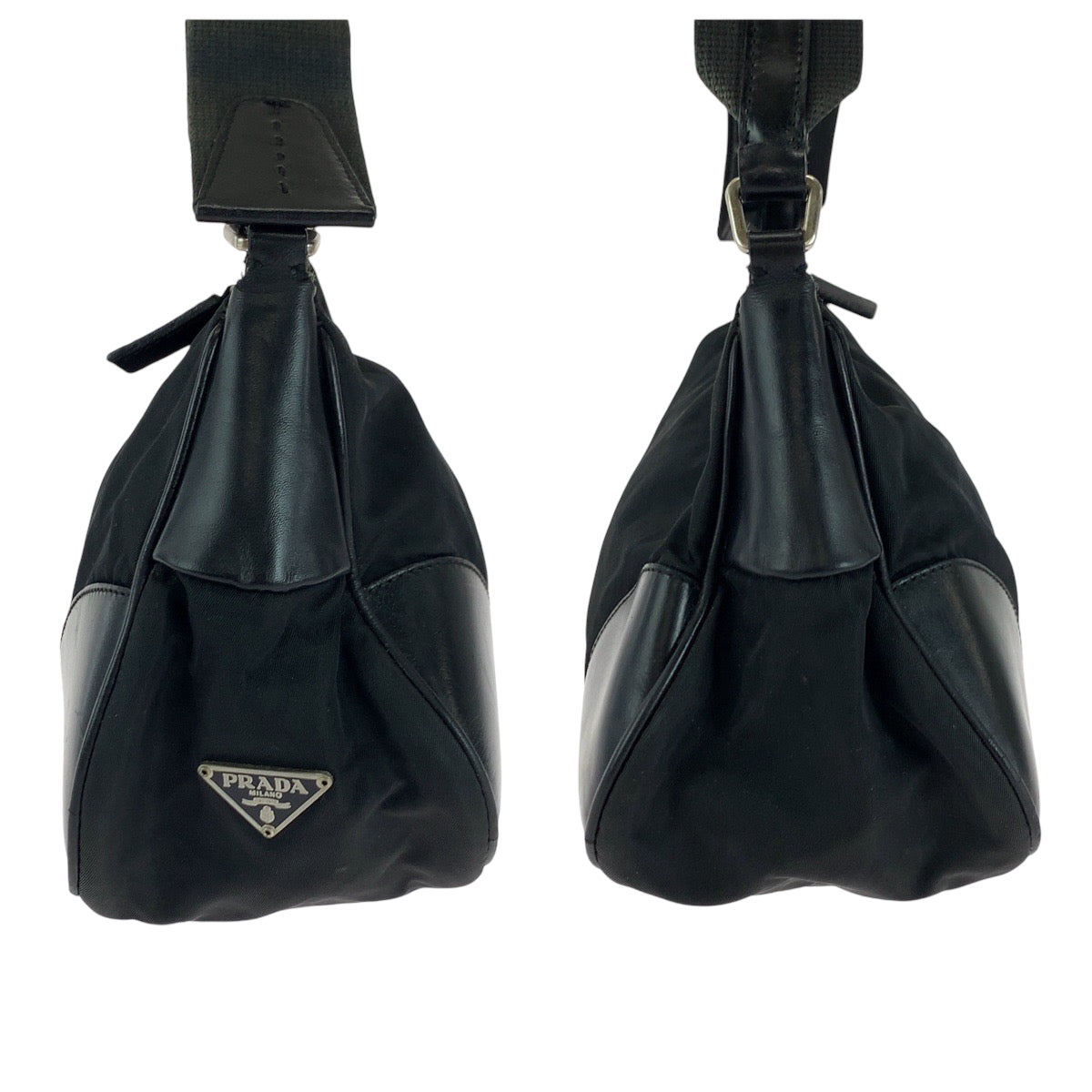 17358
PRADA プラダ テスート 三角ロゴプレート ブラック 黒 シルバー金具 ナイロン BR0449 ワンショルダーバッグ ハンドバッグ レディース AB