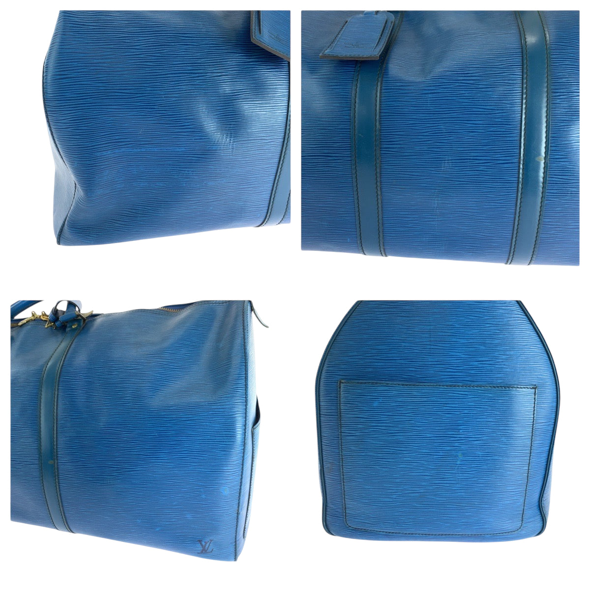 17362
LOUIS VUITTON ルイヴィトン エピ キーポル60 男女兼用 トレドブルー ブルー ゴールド金具 エピレザー M42945 ボストンバッグ ハンドバッグ  レディース AB68