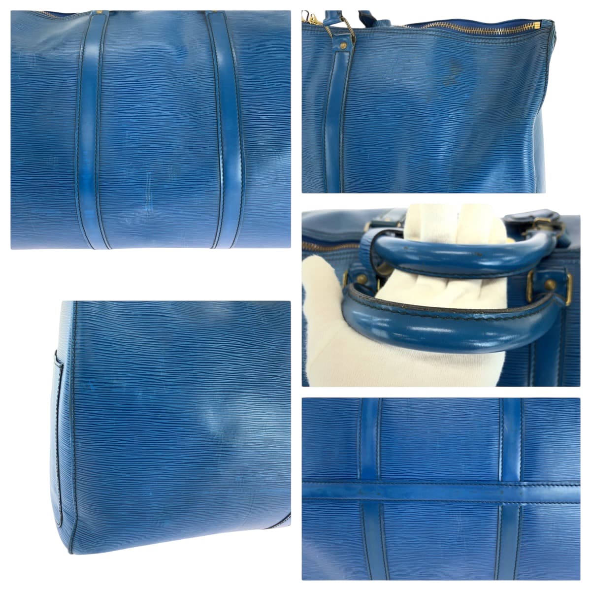 17362
LOUIS VUITTON ルイヴィトン エピ キーポル60 男女兼用 トレドブルー ブルー ゴールド金具 エピレザー M42945 ボストンバッグ ハンドバッグ レディース AB68