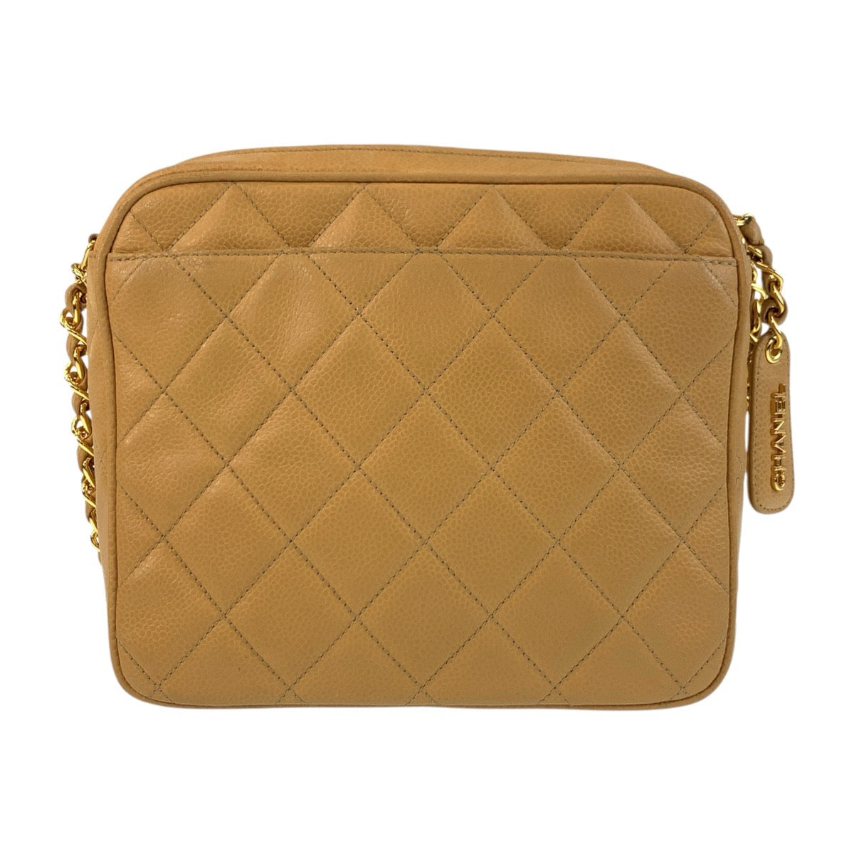 17363
CHANEL シャネル ヴィンテージ ココマーク ターンロック ベージュ ゴールド金具 キャビアスキン ショルダーバッグ ポシェット  レディース ABP240