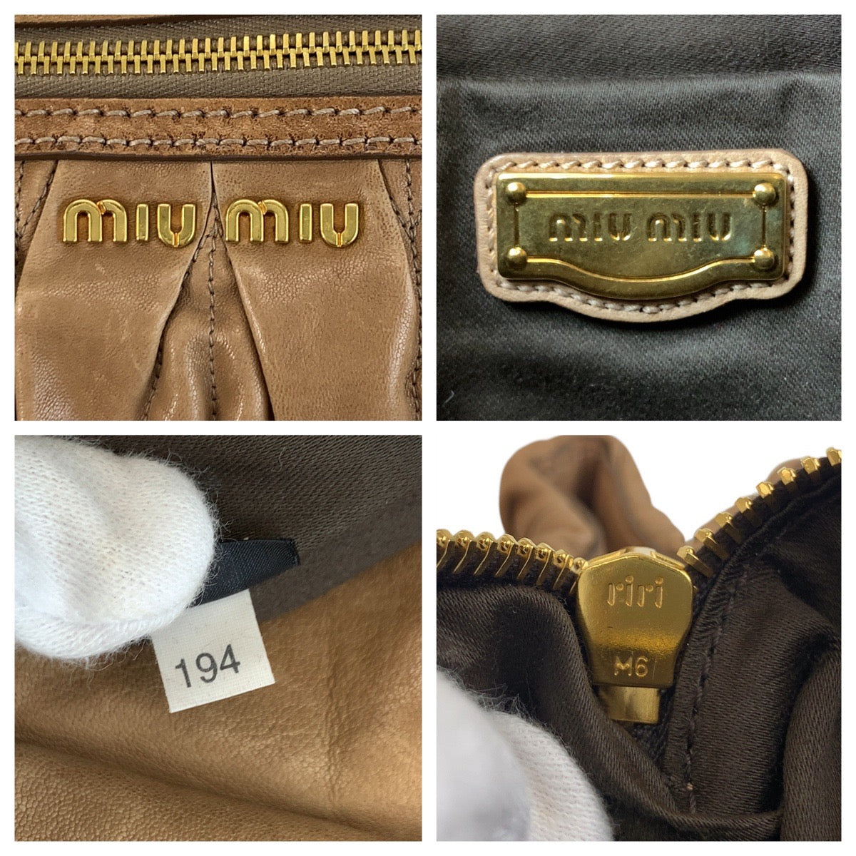 17364
Miu Miu ミュウ ミュウ マテラッセ ブラウン ゴールド金具 レザー ハンドバッグ ショルダーバッグ  レディース ABP43