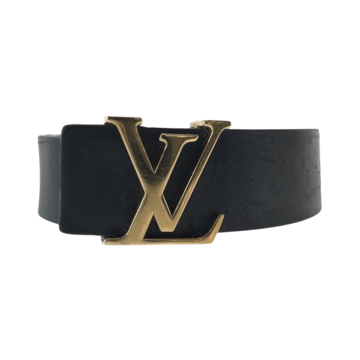 17365
LOUIS VUITTON ルイヴィトン サンチュール イニシアル 75cm/30inc ブラック 黒 ブラウン ゴールド金具 レザー M6900 ベルト バックル  メンズ