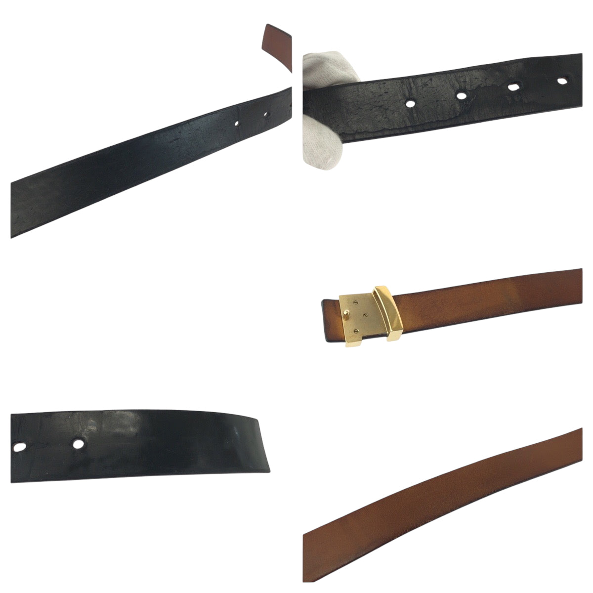 17365
LOUIS VUITTON ルイヴィトン サンチュール イニシアル 75cm/30inc ブラック 黒 ブラウン ゴールド金具 レザー M6900 ベルト バックル  メンズ