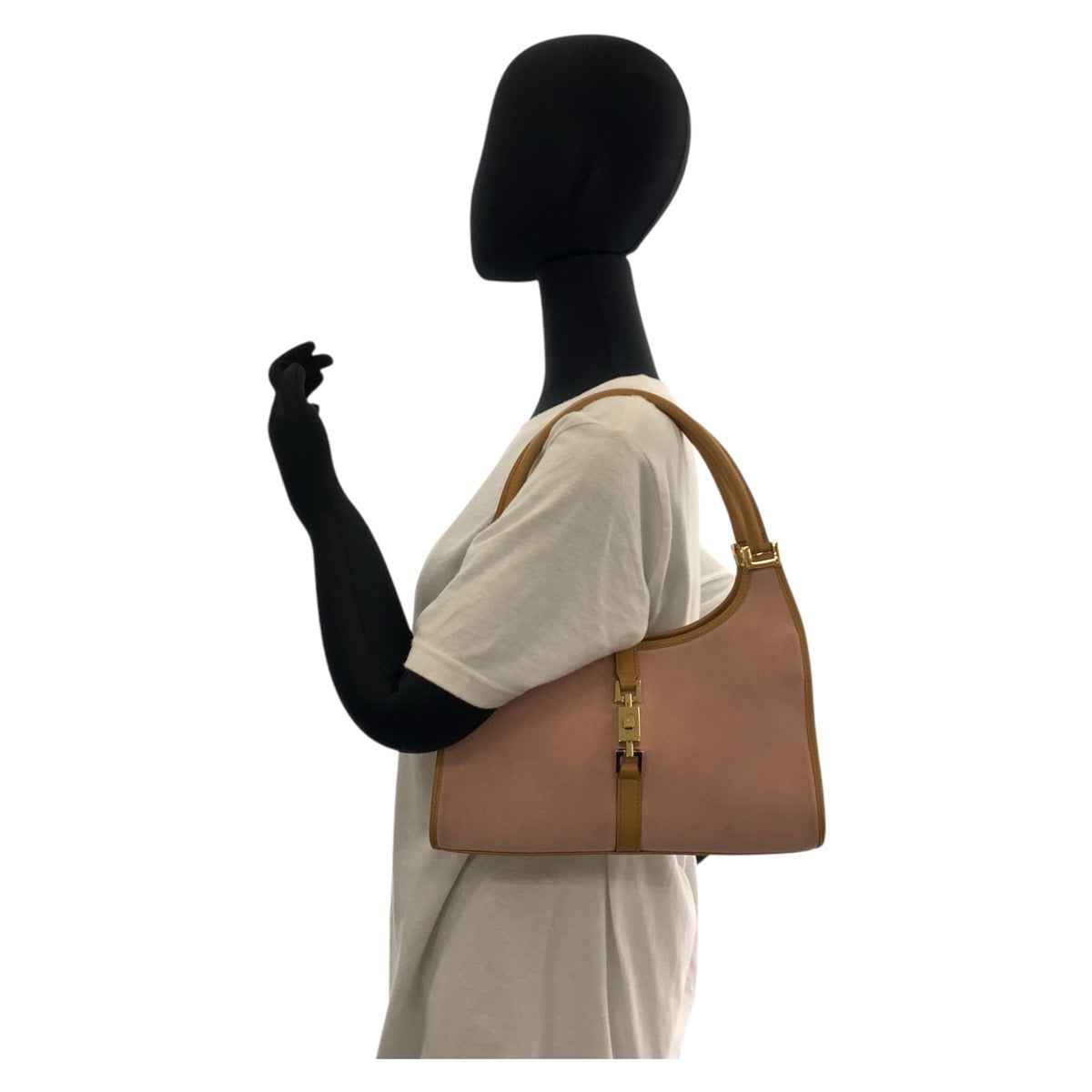 17366
GUCCI グッチ ジャッキー ピンク ゴールド金具 スウェード / レザー 002 1068 ショルダーバッグ ハンドバッグ  レディース AB40
