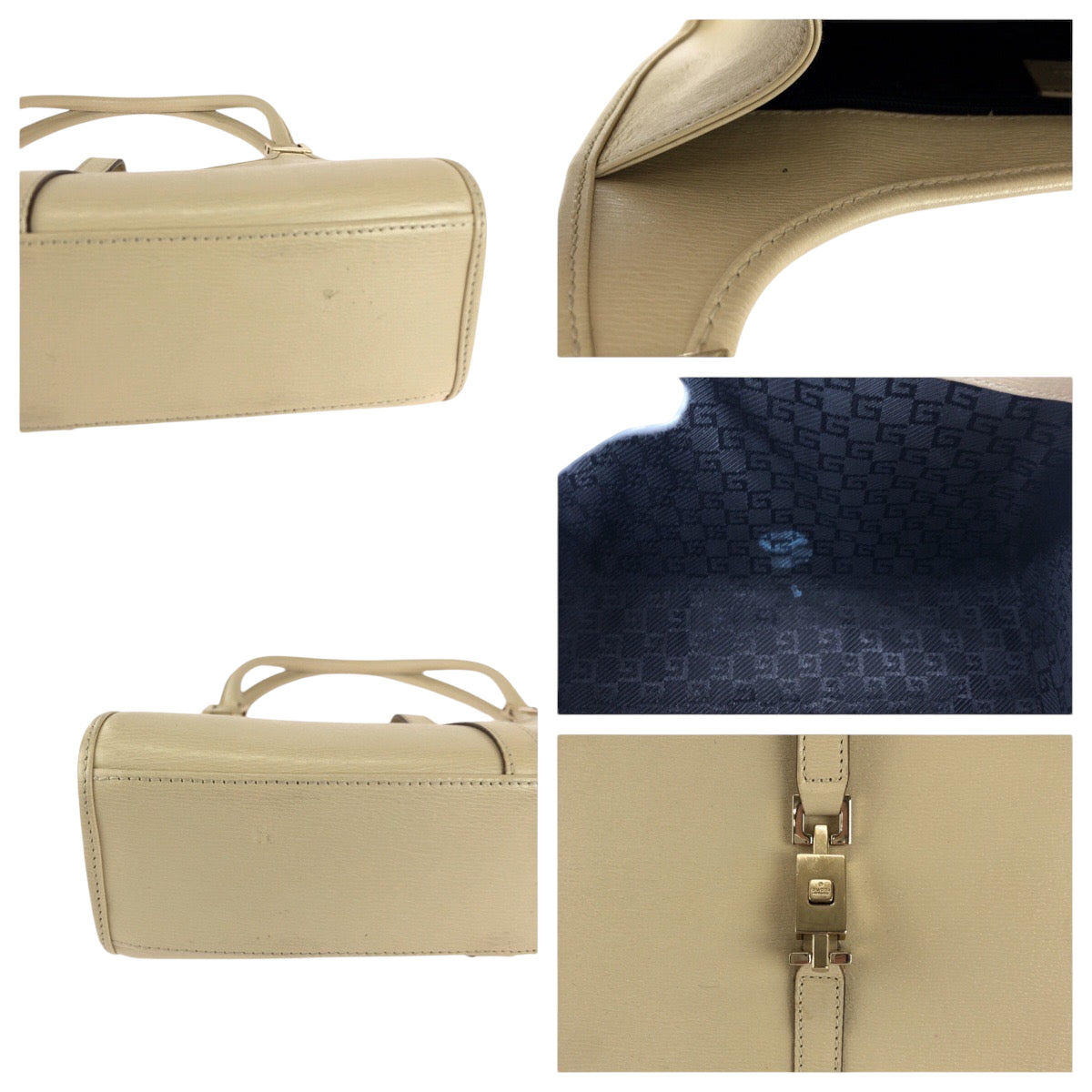 17367
GUCCI グッチ ジャッキー アイボリー ゴールド金具 レザー 002 1068 ワンショルダーバッグ ハンドバッグ  レディース