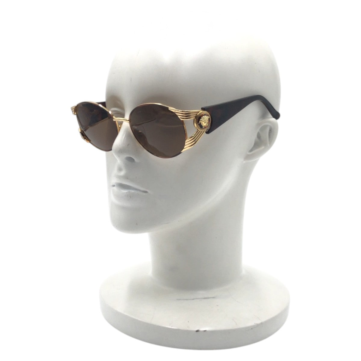 17370
VERSACE ヴェルサーチ ヴィンテージ メデューサ ゴールド ブラウン メタル MOD S64 サングラス 男女兼用 オーバル  メンズ A22