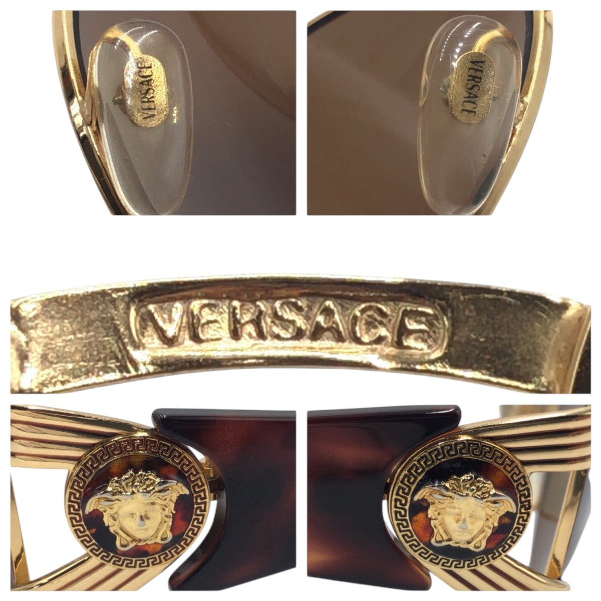 17370
VERSACE ヴェルサーチ ヴィンテージ メデューサ ゴールド ブラウン メタル MOD S64 サングラス 男女兼用 オーバル  メンズ A22
