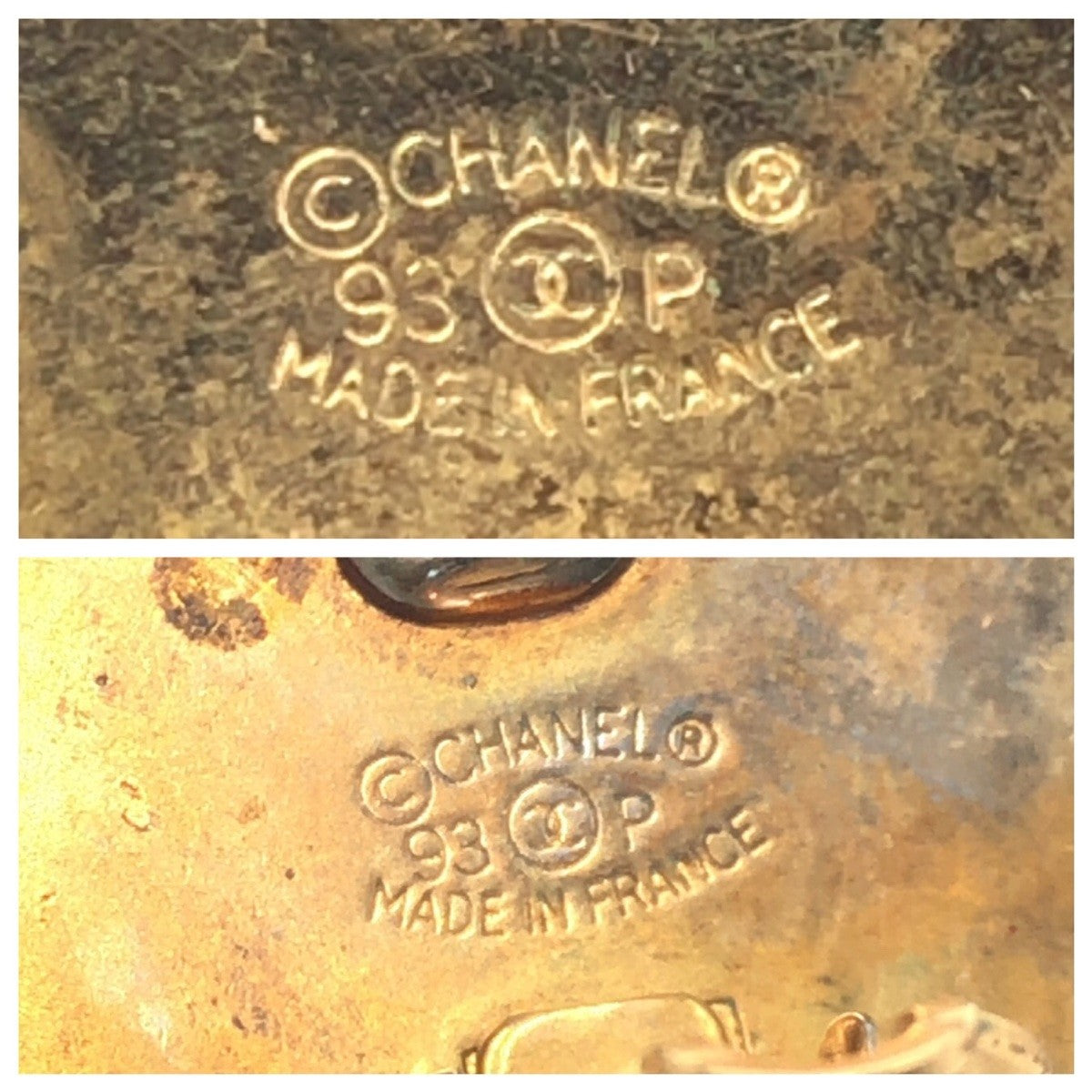 17371
CHANEL シャネル ヴィンテージ 1993 ココマーク ブラック 黒 ゴールド プラスチック / メタル イヤリング レディース AB40