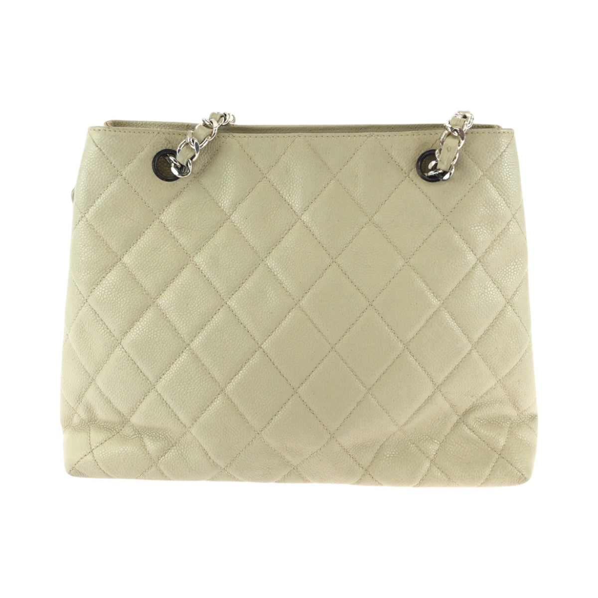 17372
CHANEL シャネル ヴィンテージ マトラッセ ココマーク ターンロック アイボリー シルバー金具 キャビアスキン チェーンショルダーバッグ レディース AB180
