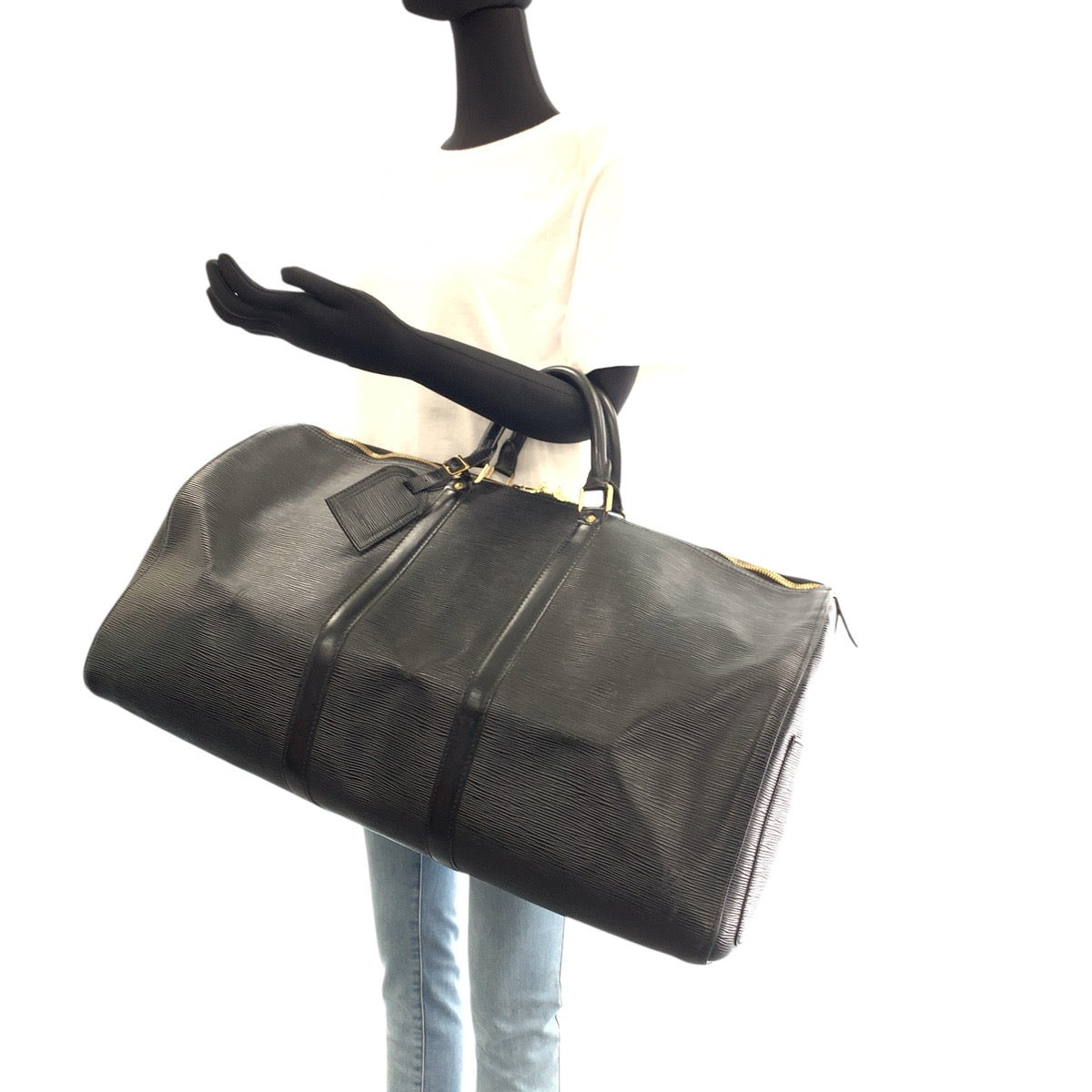 17373
LOUIS VUITTON ルイヴィトン エピ キーポル55 ノワール ブラック 黒 ゴールド金具 レザー M42952 ボストンバッグ ハンドバッグ 男女兼用  レディース AB67