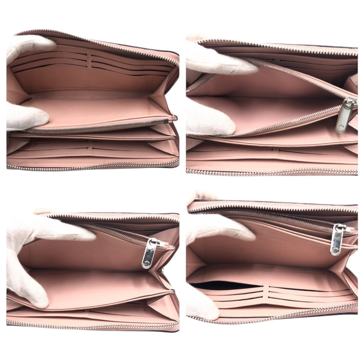 17379
LOUIS VUITTON ルイヴィトン モノグラム マヒナ ジッピーウォレット ピンク マグノリア レザー M61868 長財布 ロングウォレット  レディース ABP54