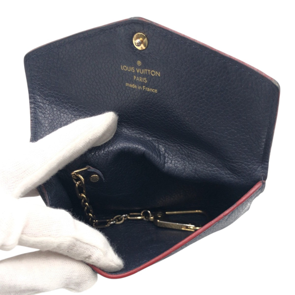 17381
LOUIS VUITTON ルイヴィトン モノグラムアンプラント ポシェット クレ マリーヌルージュ ネイビー ゴールド金具 レザー M62017 コインケース カードケース 男女兼用  レディース AB24