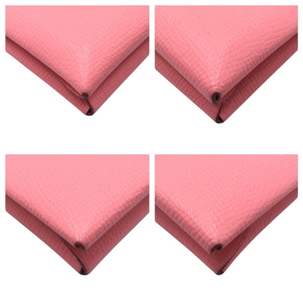 17384
HERMES エルメス カルヴィ デュオ ピンク シルバー金具 ヴォーエプソン コインケース カードケース Z刻印  レディース A62