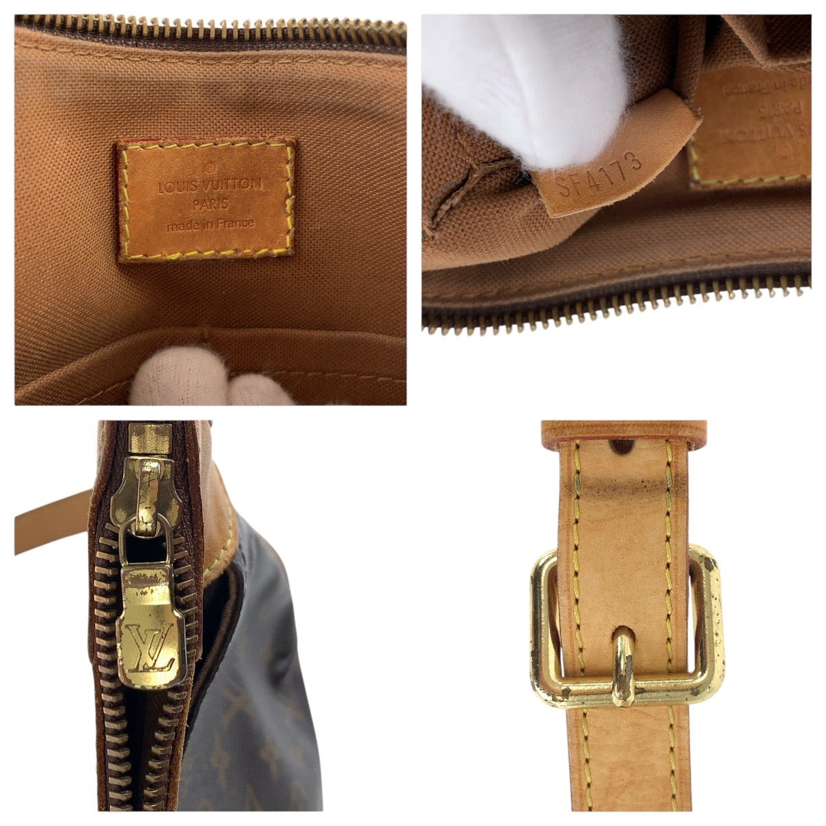 17385
LOUIS VUITTON ルイヴィトン モノグラム オデオン PM ブラウン ゴールド金具 PVC / レザー M56390 ショルダーバッポシェット  レディース AB69