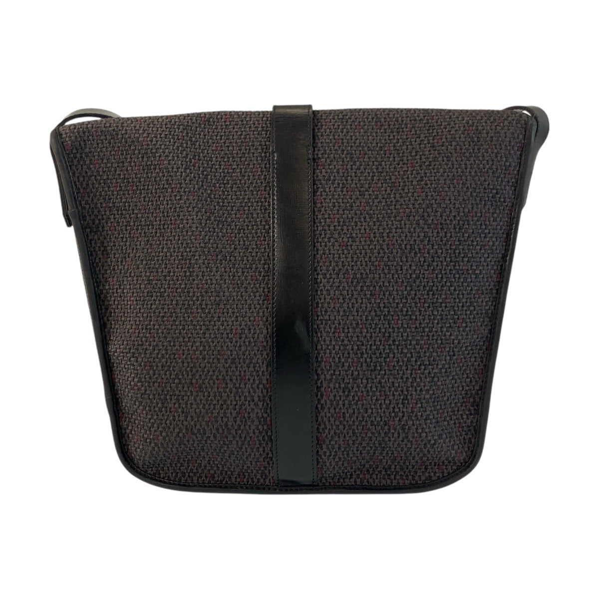 17386
YVES SAINT LAURENT イヴ サンローラン YSL グレー ブラック 黒 ゴールド金具 PVC / レザー ショルダーバッグ ポシェット  レディース ABP39