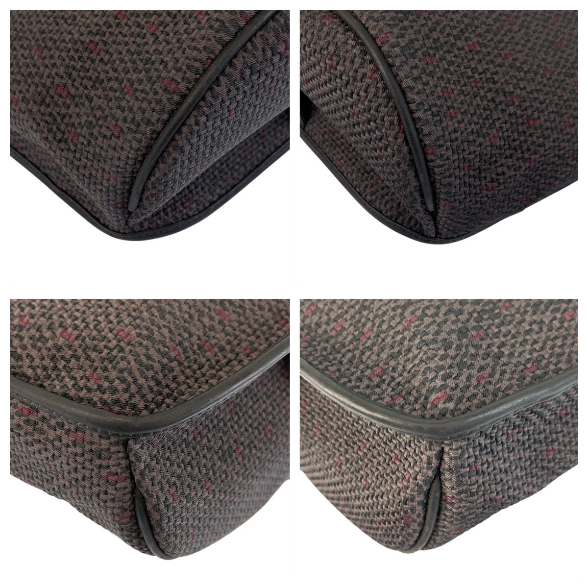 17386
YVES SAINT LAURENT イヴ サンローラン YSL グレー ブラック 黒 ゴールド金具 PVC / レザー ショルダーバッグ ポシェット  レディース ABP39