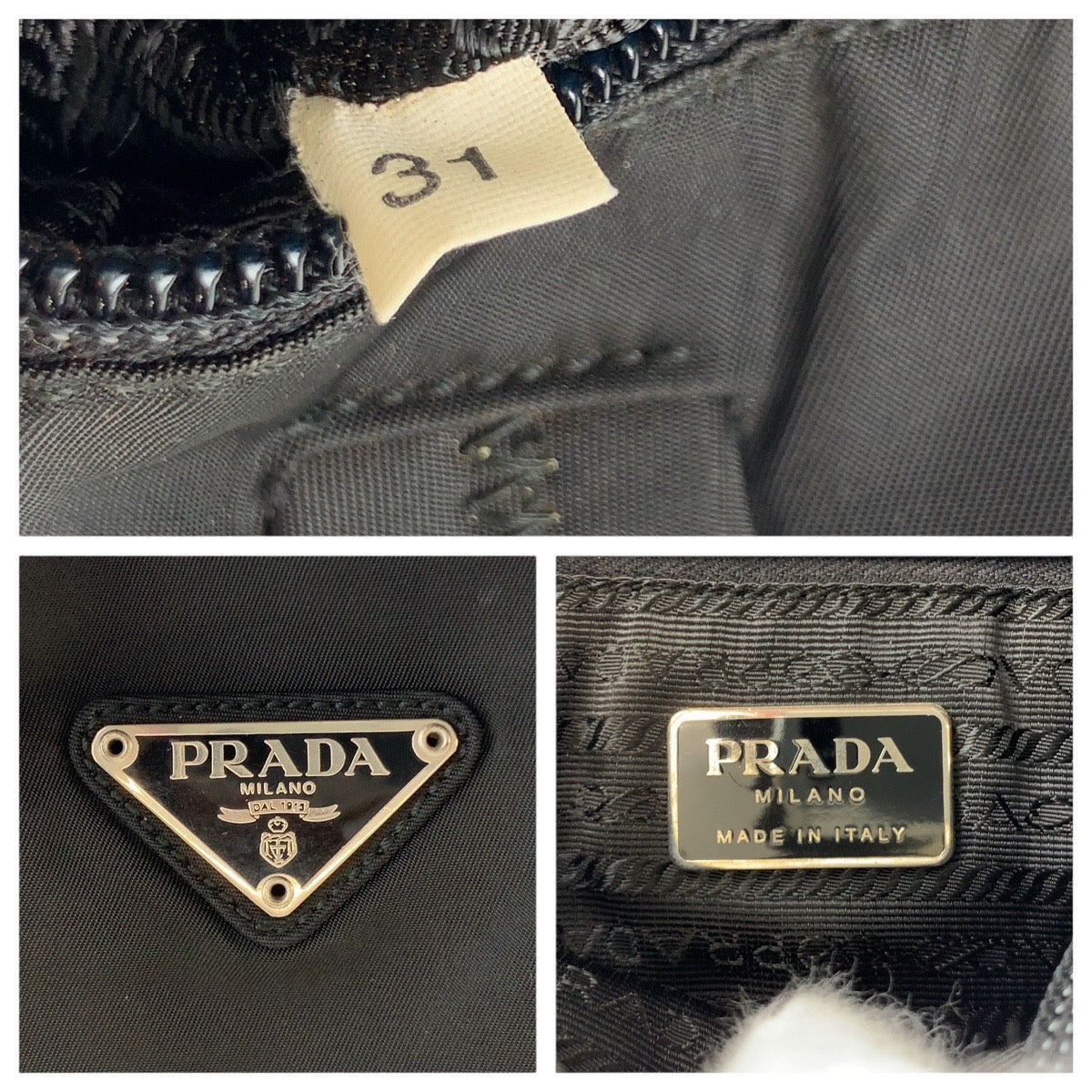 17388
PRADA プラダ テスート 三角ロゴプレート ブラック 黒 シルバー金具 ナイロン トートバッグ ショルダーバッグ  レディース ABP39