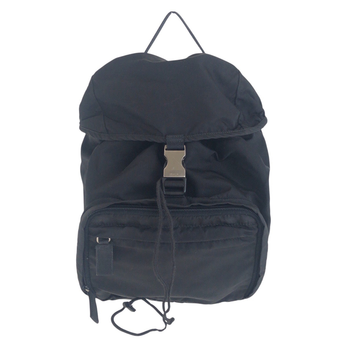 17389
PRADA プラダ テスート 三角ロゴプレート ブラック 黒 シルバー金具 ナイロン バックパック リュック  レディース AB39