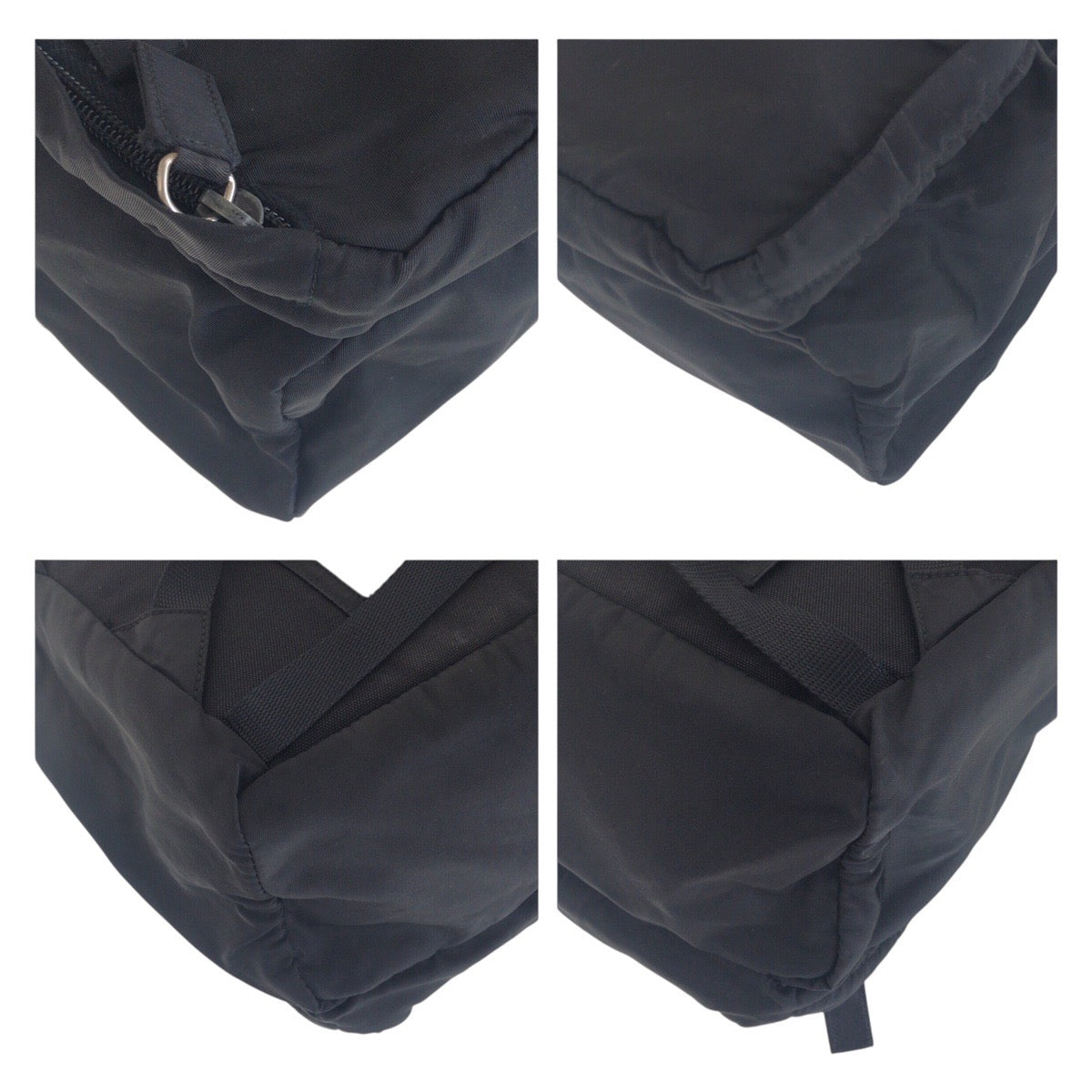 17389
PRADA プラダ テスート 三角ロゴプレート ブラック 黒 シルバー金具 ナイロン バックパック リュック  レディース AB39