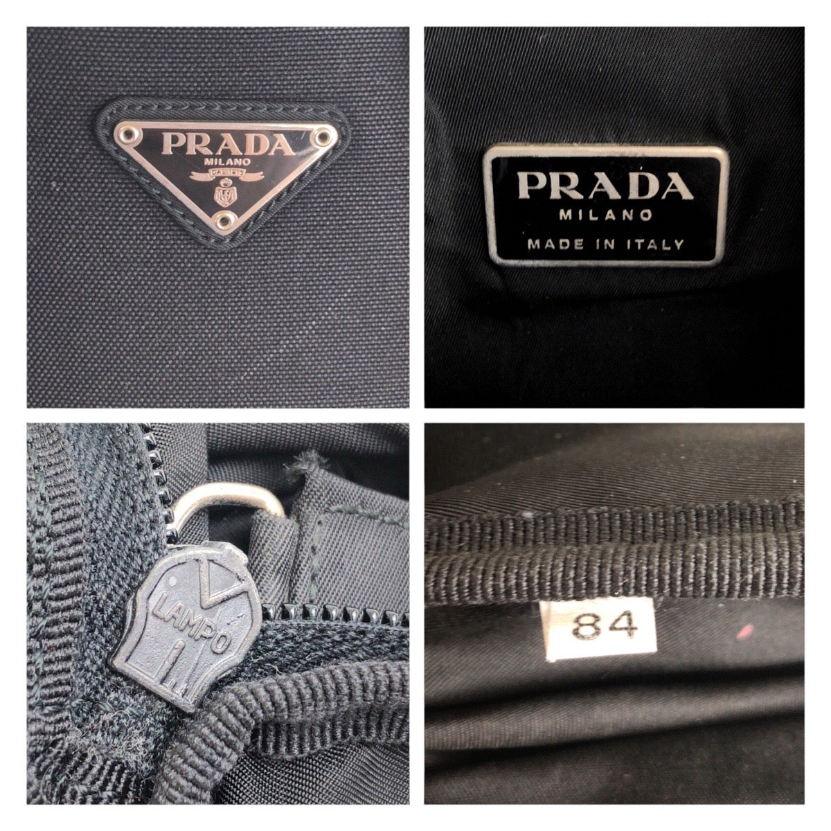 17389
PRADA プラダ テスート 三角ロゴプレート ブラック 黒 シルバー金具 ナイロン バックパック リュック  レディース AB39
