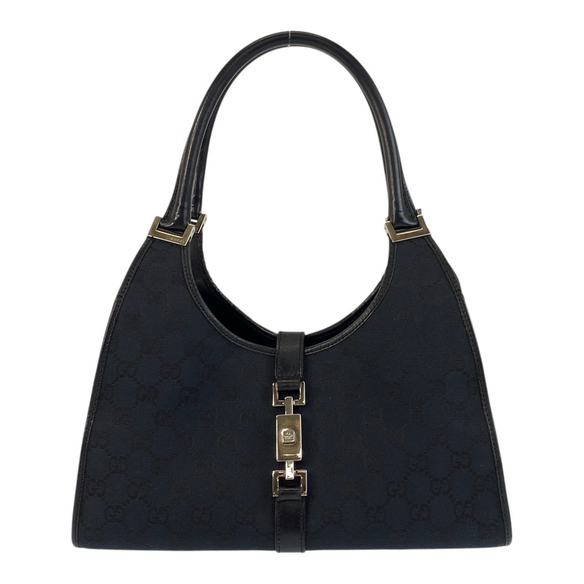 17390
GUCCI グッチ ジャッキー ブラック 黒 GGキャンバス / レザー 002 1067 ショルダーバッグ ハンドバッグ  レディース AB41