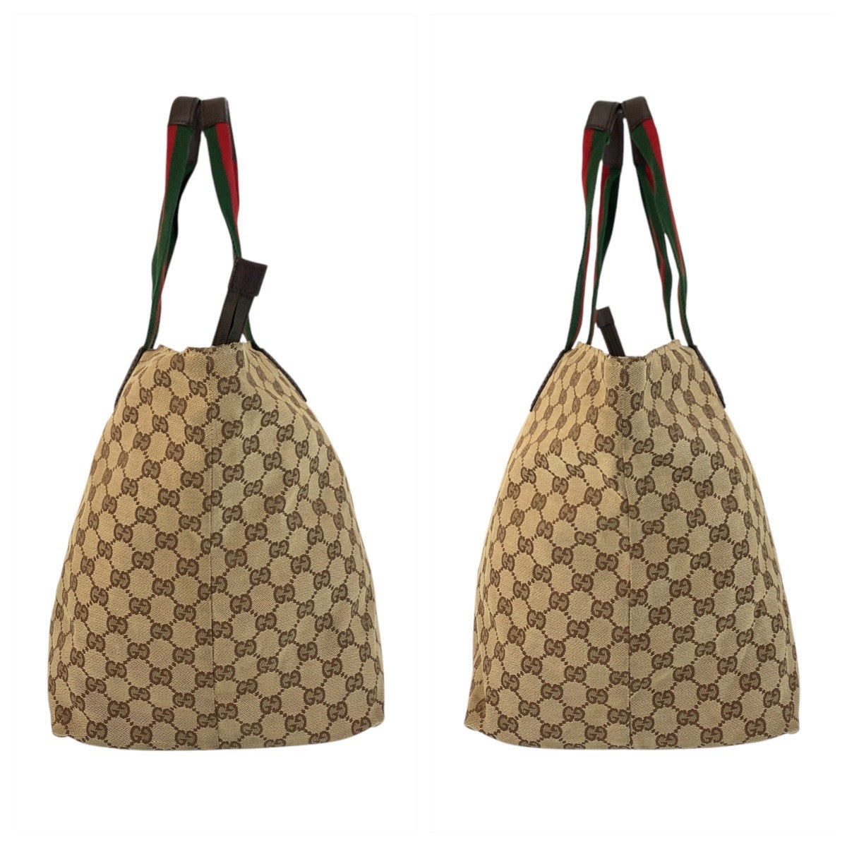 17391
GUCCI グッチ シェリーライン ベージュ ブラウン GGキャンバス / レザー 131231 トートバッグ ショルダーバッグ  レディース AB39