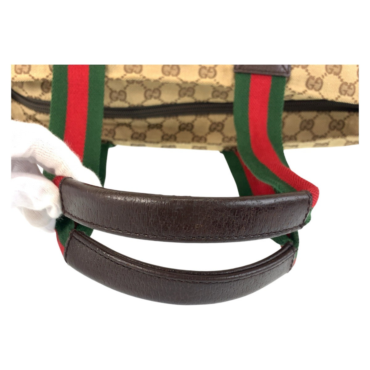 17391
GUCCI グッチ シェリーライン ベージュ ブラウン GGキャンバス / レザー 131231 トートバッグ ショルダーバッグ  レディース AB39