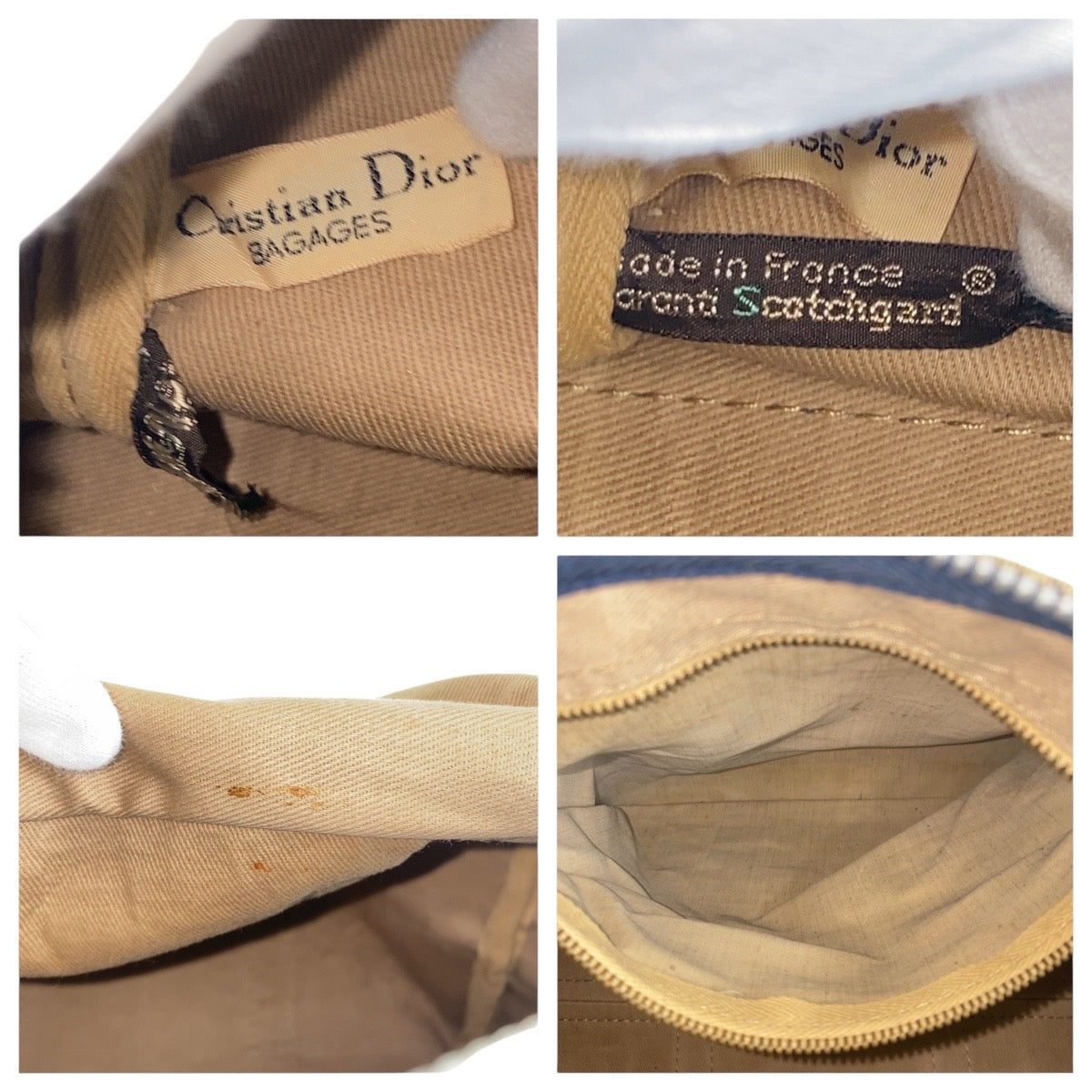 17392
Dior ディオール ヴィンテージ トロッター ネイビー シルバー金具 キャンバス ハンドバッグ ボストンバッグ  レディース
