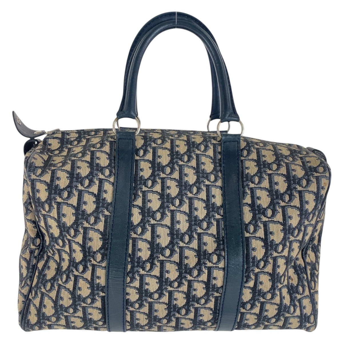 17392
Dior ディオール ヴィンテージ トロッター ネイビー シルバー金具 キャンバス ハンドバッグ ボストンバッグ  レディース