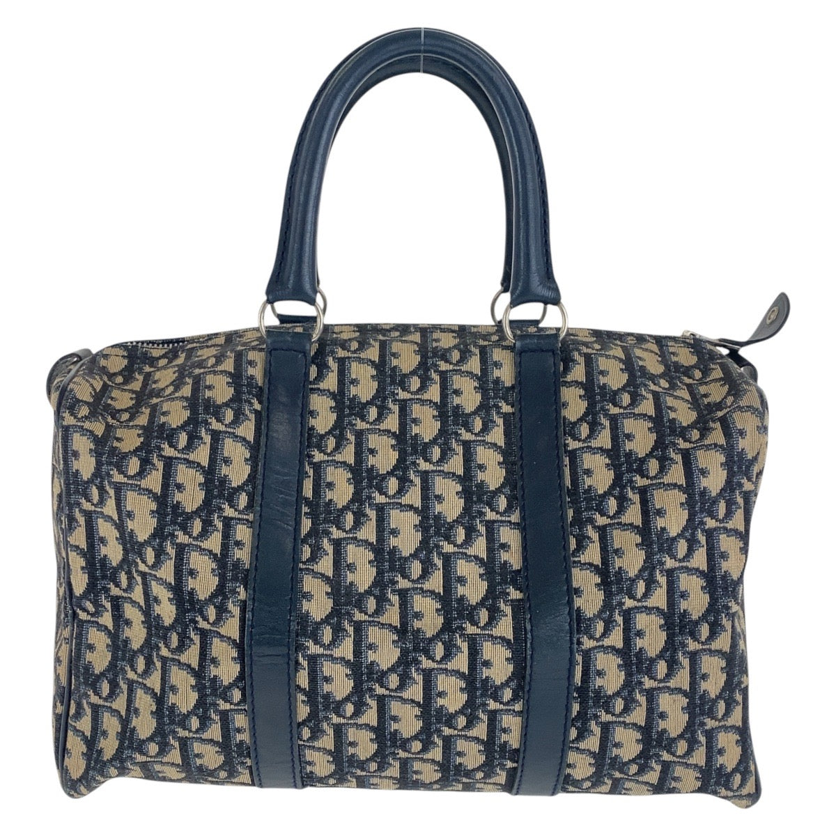 17392
Dior ディオール ヴィンテージ トロッター ネイビー シルバー金具 キャンバス ハンドバッグ ボストンバッグ  レディース