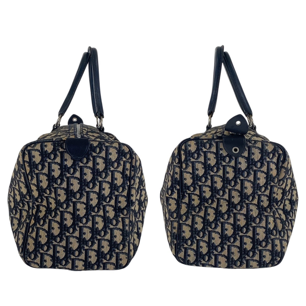 17392
Dior ディオール ヴィンテージ トロッター ネイビー シルバー金具 キャンバス ハンドバッグ ボストンバッグ  レディース