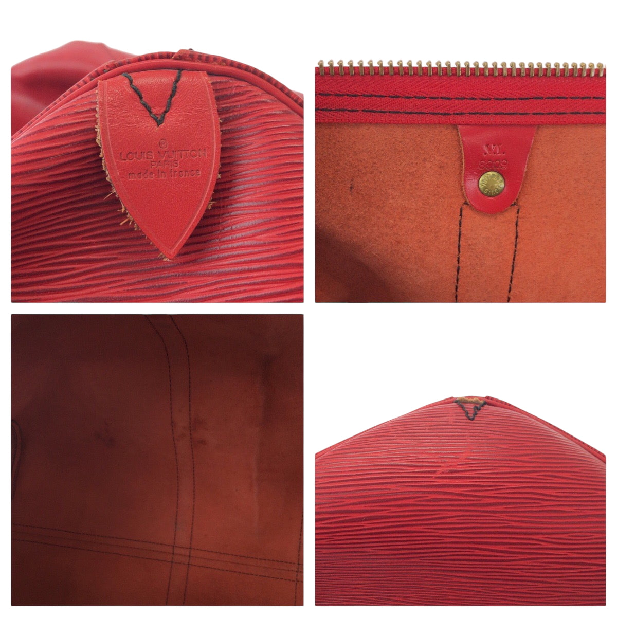 17397
LOUIS VUITTON ルイヴィトン エピ キーポル55 レッド ゴールド金具 エピレザー M42957 ボストンバッグ ハンドバッグ  レディース
