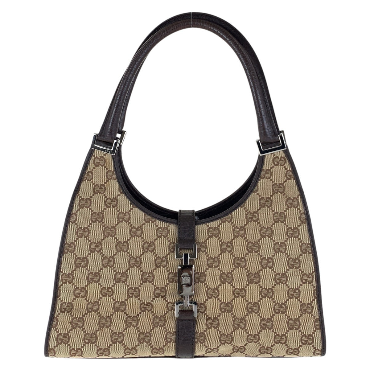17398
GUCCI グッチ ジャッキー ブラウン シルバー金具 GGキャンバス / レザー 01719 ショルダーバッグ  レディース