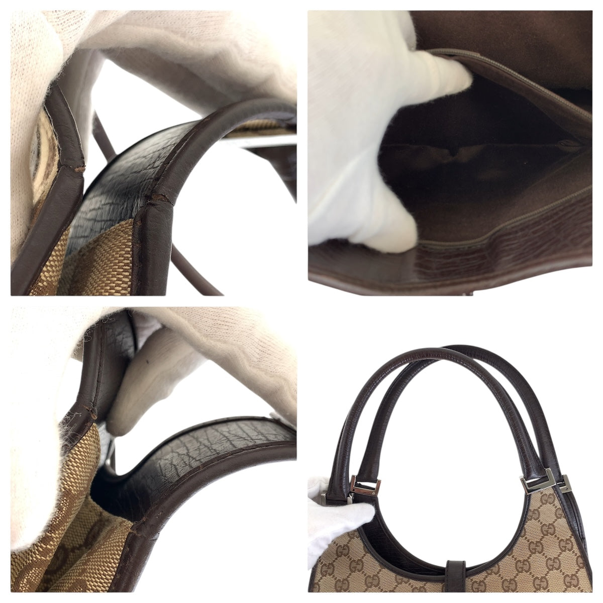 17398
GUCCI グッチ ジャッキー ブラウン シルバー金具 GGキャンバス / レザー 01719 ショルダーバッグ  レディース
