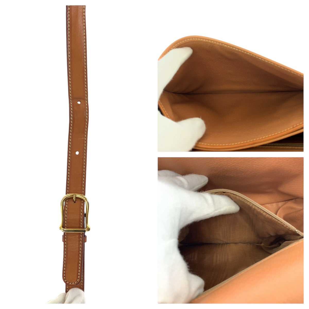 17399
CELINE セリーヌ ヴィンテージ マカダム ブラウン ゴールド金具 PVC / レザー ショルダーバッグ ポシェット レディース AB29