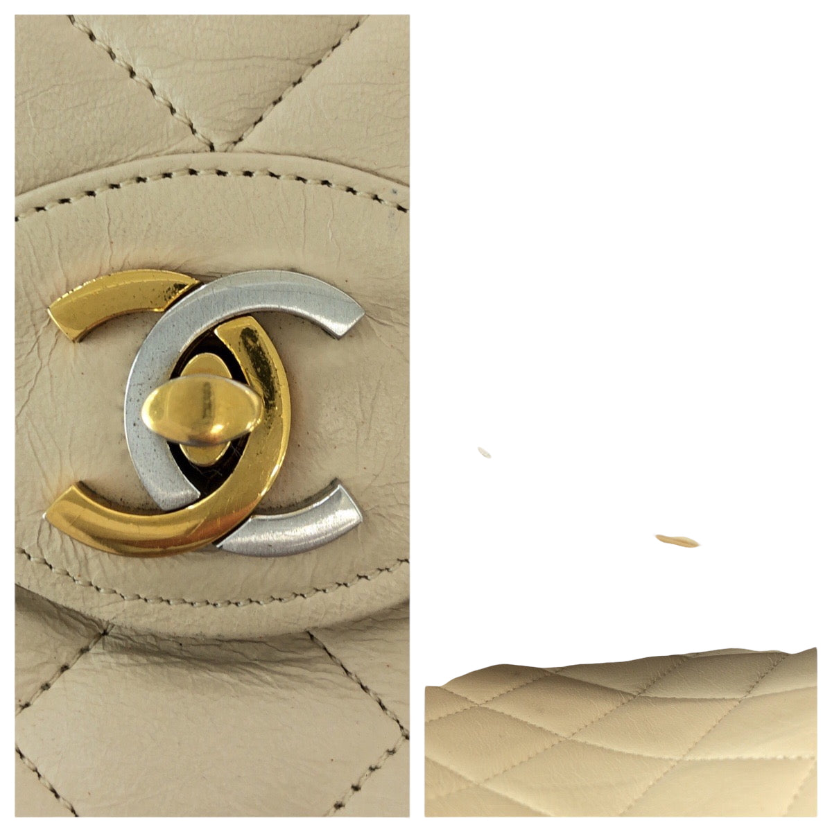17400
CHANEL シャネル ヴィンテージ パリ限定 マトラッセ ダブルフラップ ココマーク ターンロック ベージュ ゴールド金具 ラムスキン チェーンショルダーバッグ  レディース ABP200