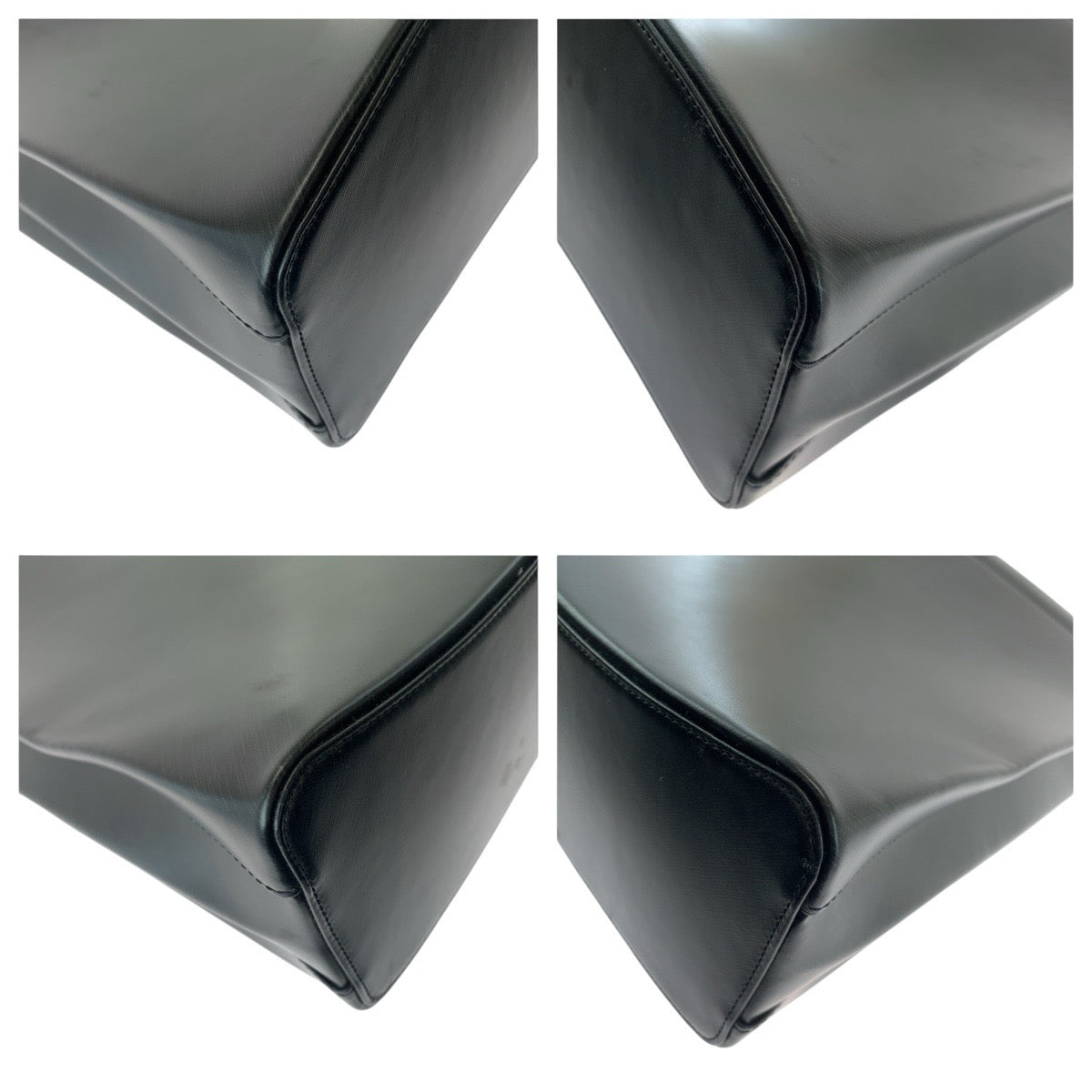 17404
CARTIER カルティエ トリニティ ブラック 黒 シルバー金具 レザー ハンドバッグ  レディース A63