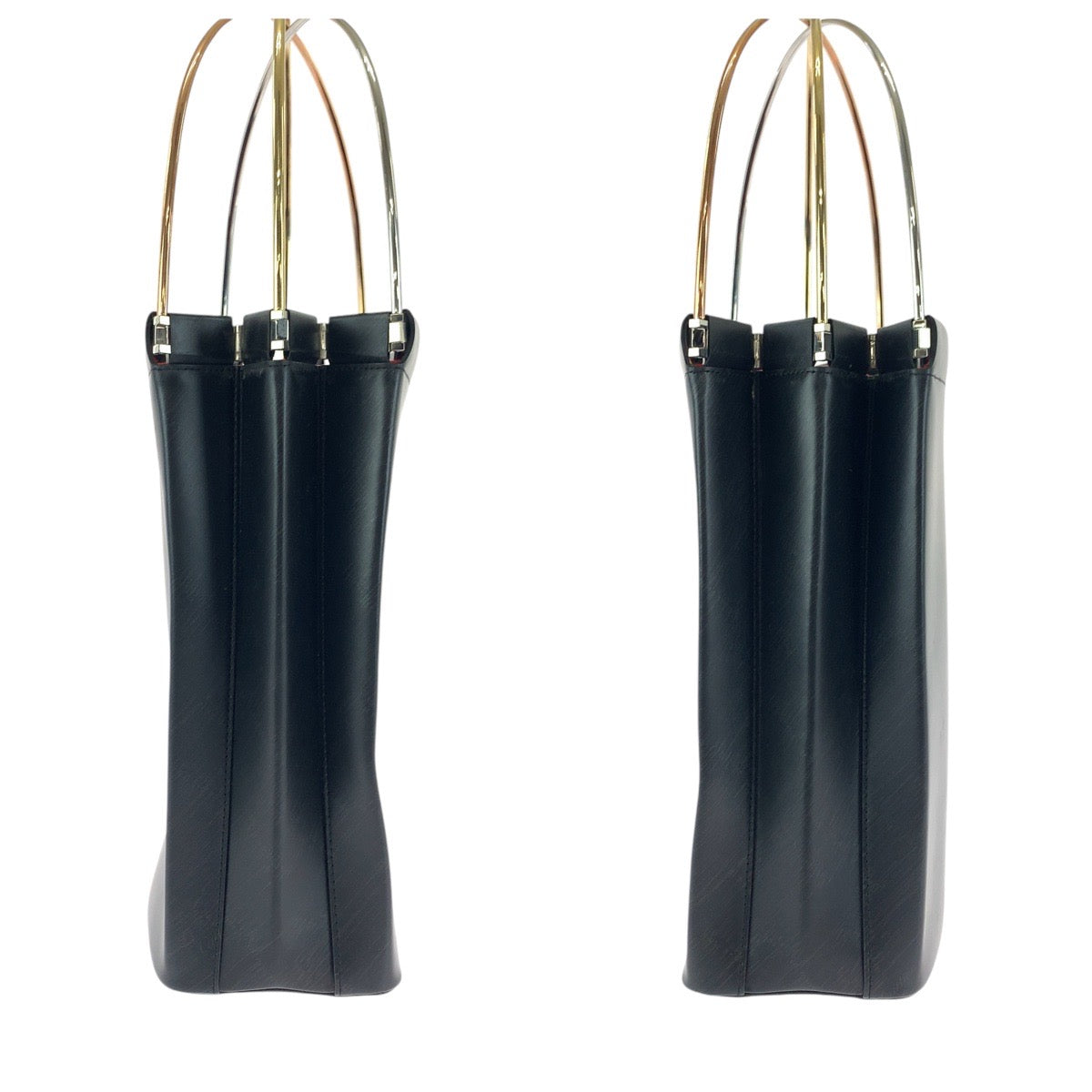 17404
CARTIER カルティエ トリニティ ブラック 黒 シルバー金具 レザー ハンドバッグ  レディース A63