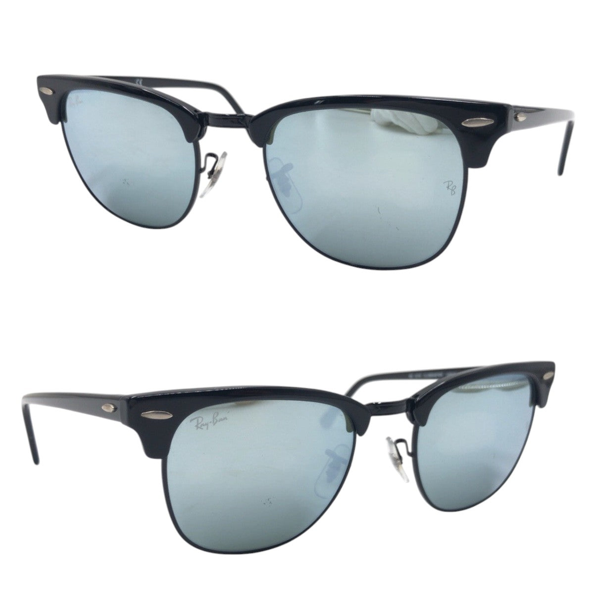 17405
Ray-Ban レイバン CLUBMASTER ブラック 黒 ミラー プラスチック RB3016 1229/30 サングラス 男女兼用 ウェリントン  メンズ ABP15