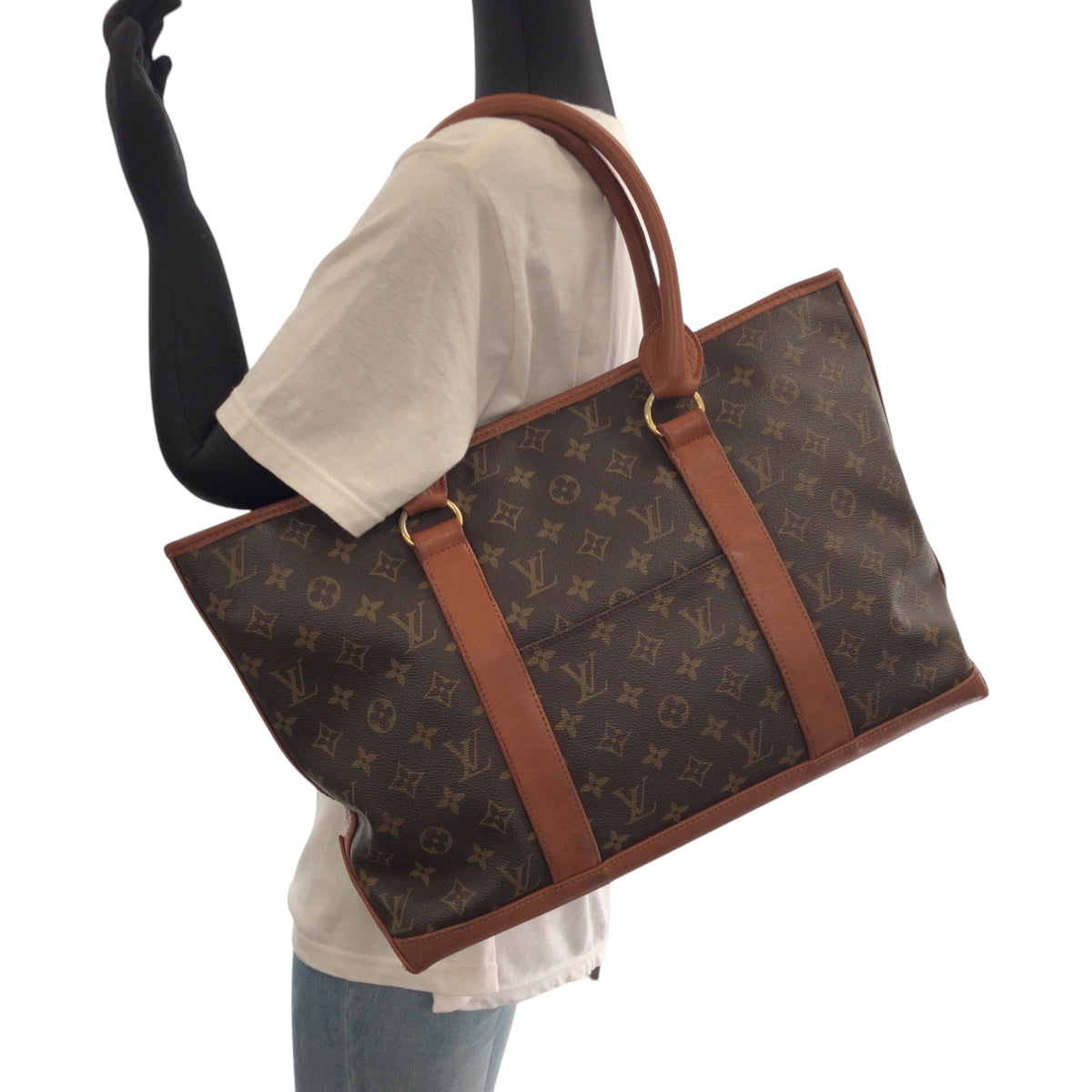 17406
LOUIS VUITTON ルイヴィトン モノグラム ウィークエンドPM ブラウン ゴールド金具 PVC M42425 トートバッグ ショルダーバッグ  レディース AB43