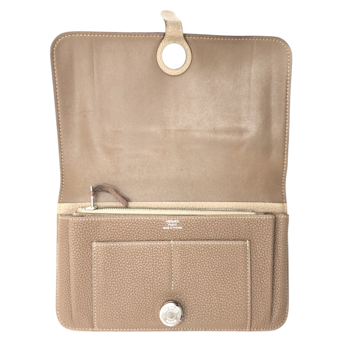 17408
HERMES エルメス ドゴンGM ブラウン エトゥープ トゴ 長財布 ロングウォレット 男女兼用 □U刻印  レディース ABP66
